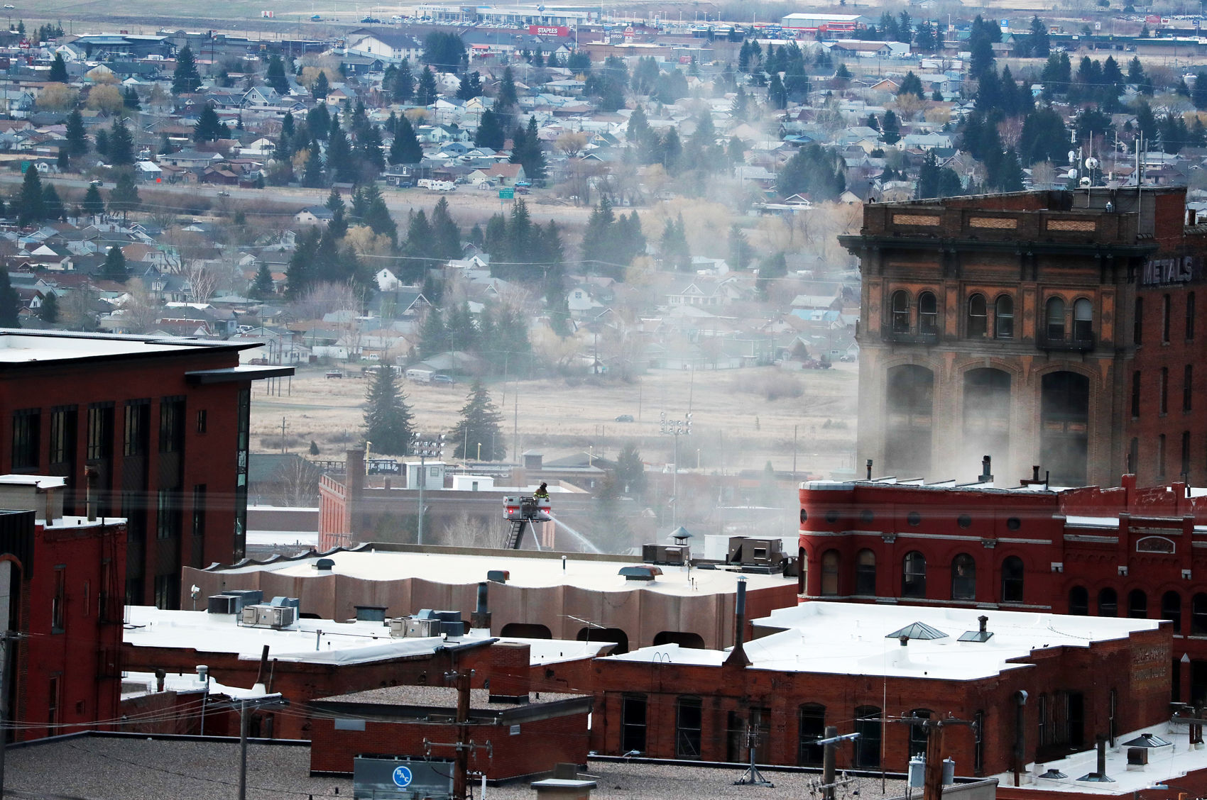 Butte-Silver Bow Fire Department works to put out a blaze in Uptown Butte
